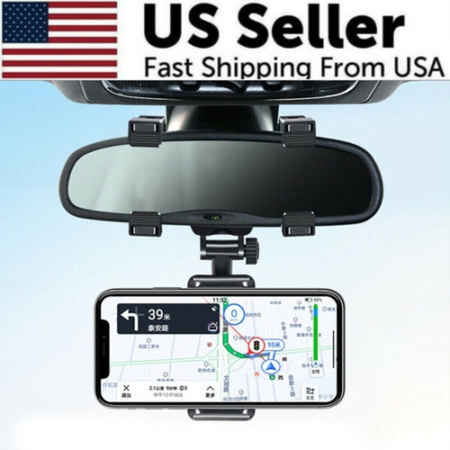 Universal 360° Rear-View Mirror Phone & GPS Mount