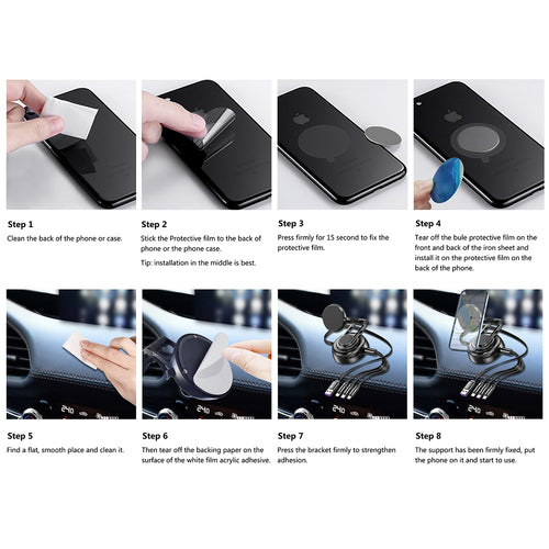 3-in-1 Tri-Cable Magnetic Car Mount Charger