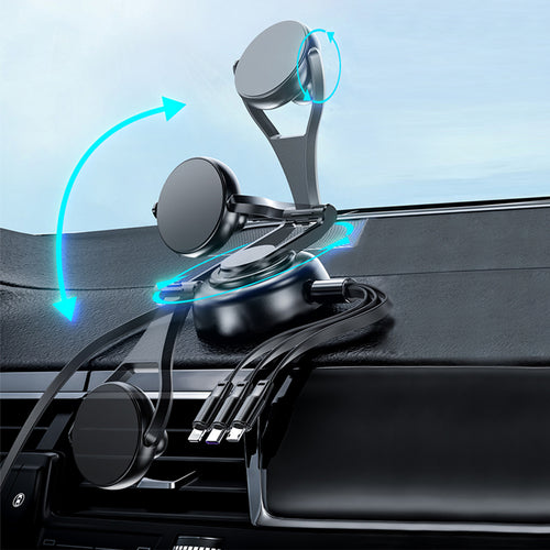 3-in-1 Tri-Cable Magnetic Car Mount Charger